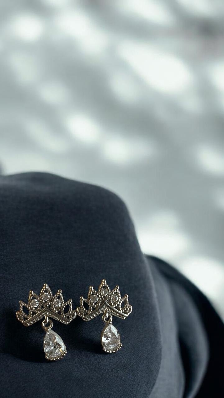 Premium CZ Silver Polish Hanging Earrings