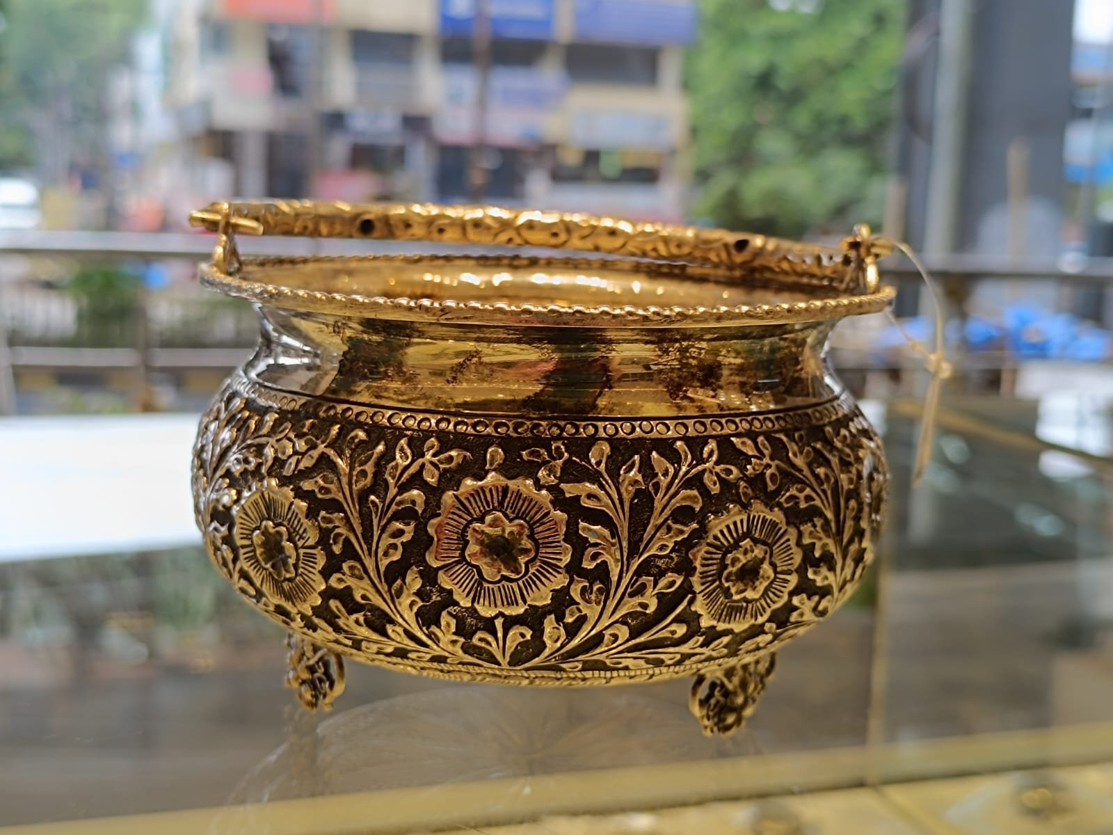 Antique Flower Design Pooja Bowl