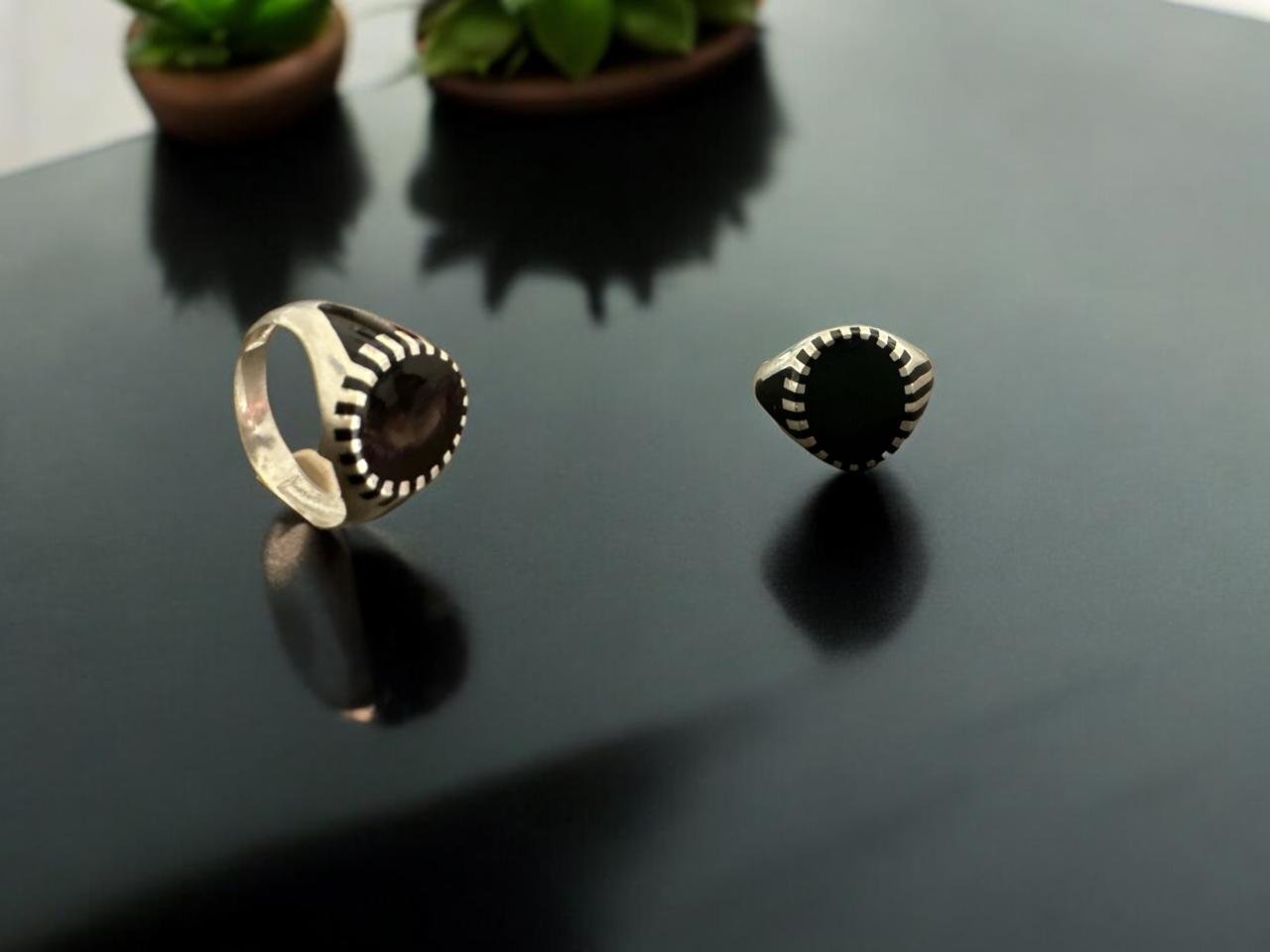 Black Big Stone Men’s Finger Ring