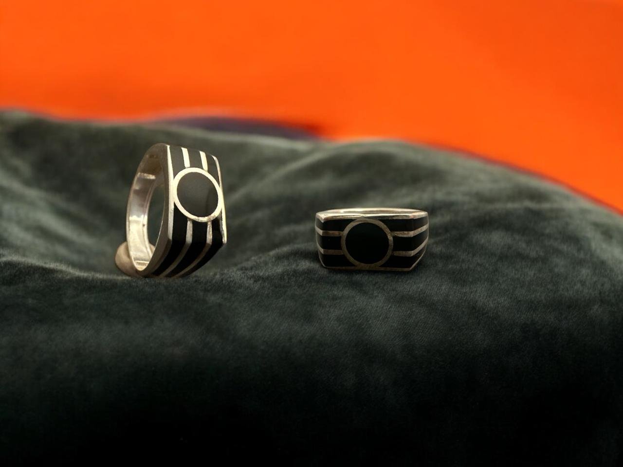 Black Painting Design Men’s Finger Ring
