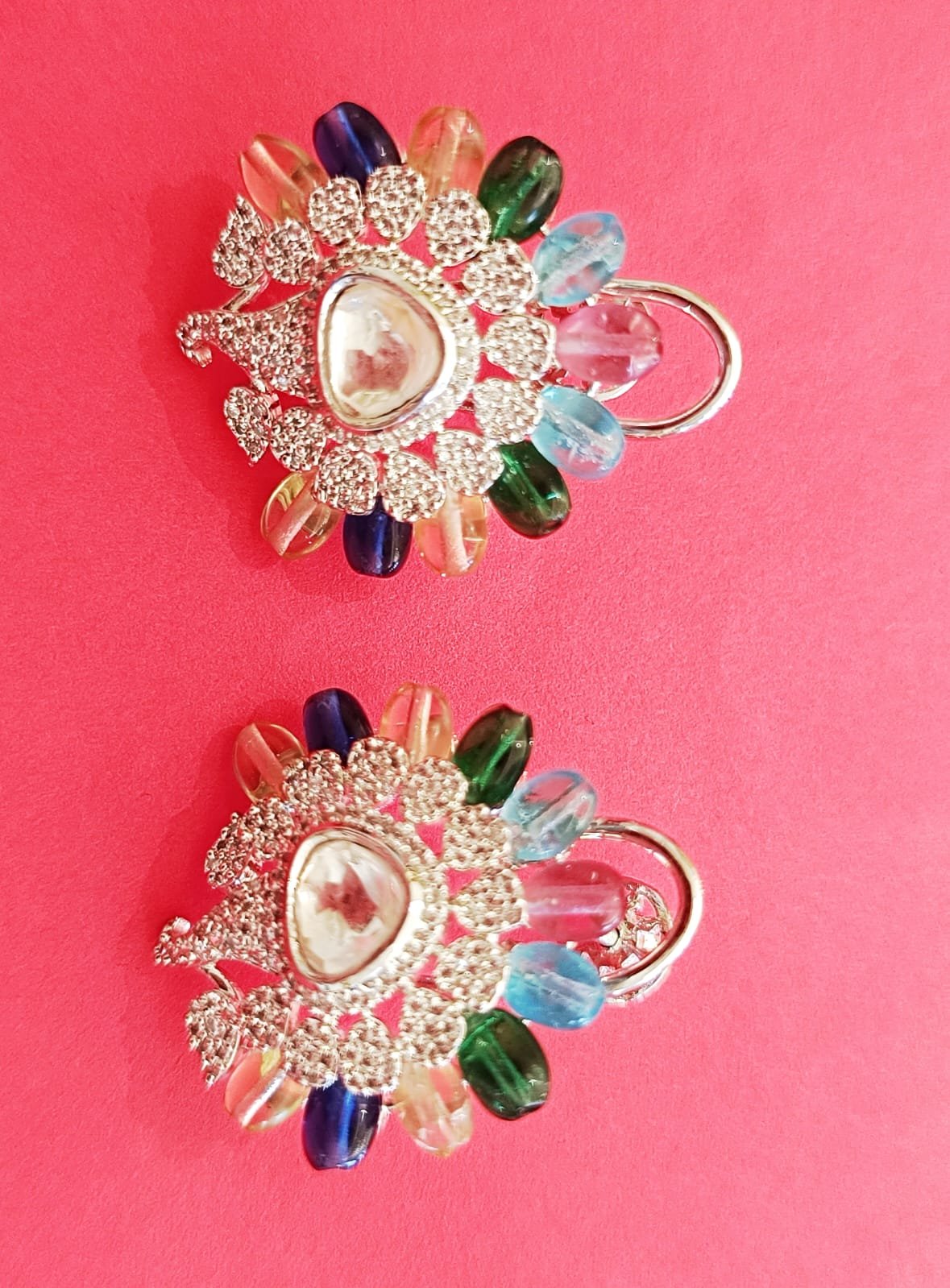 Colorful Sparkle CZ Silver Studs