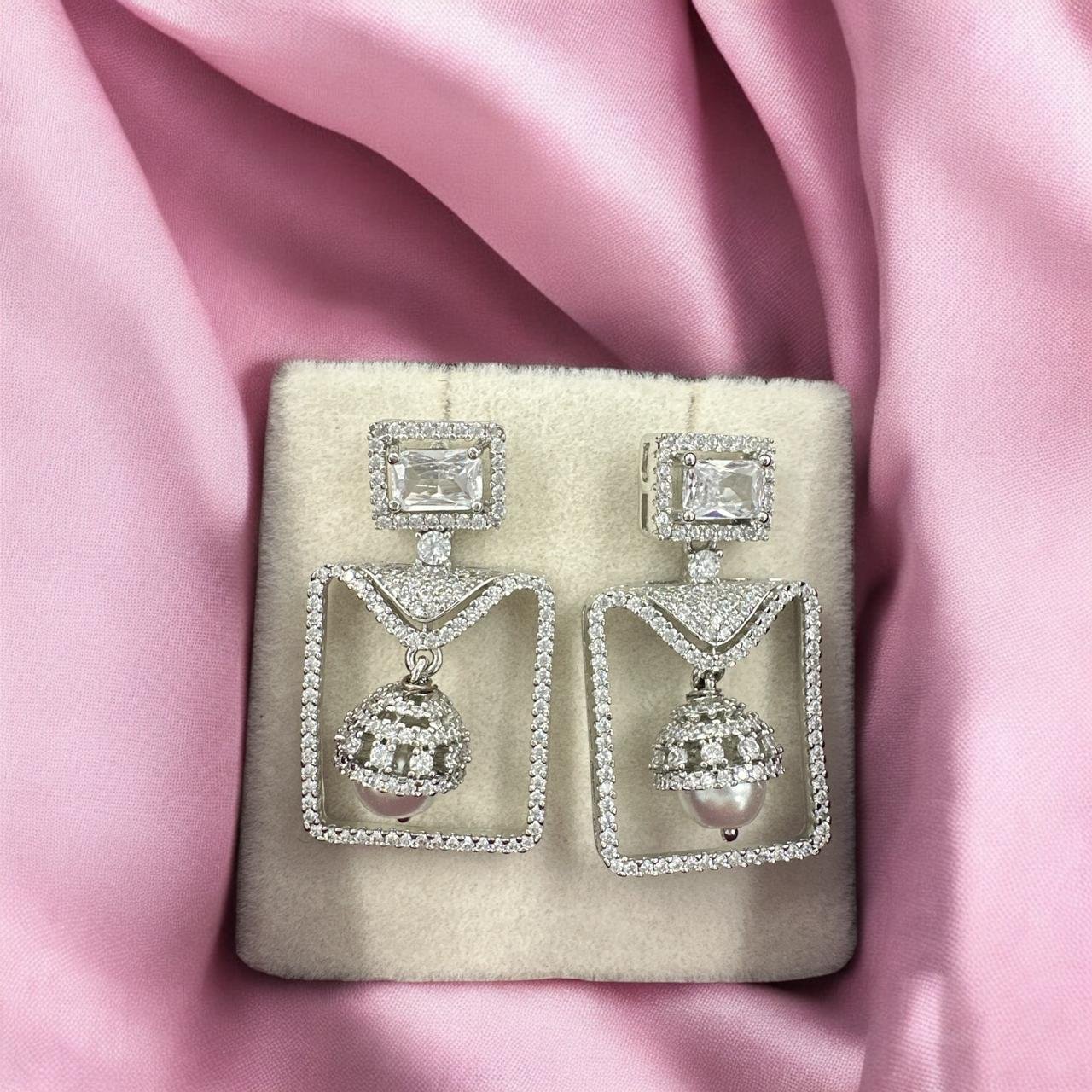 CZ Green Stone Earrings