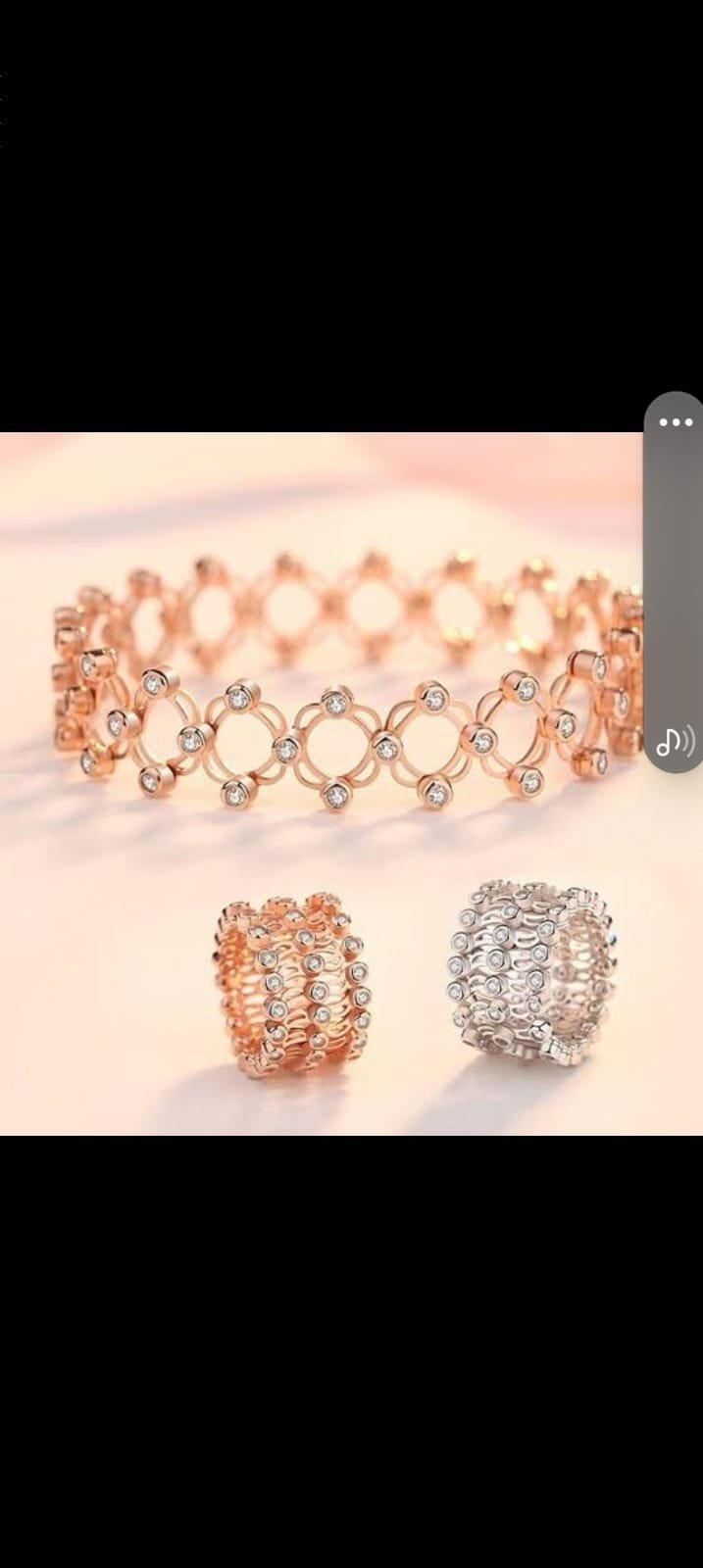 CZ Rose Gold Two-Tip Bangle Ring