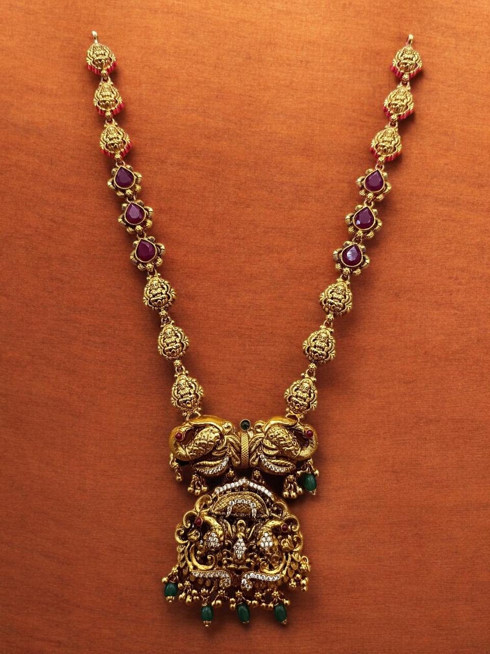 Lakshmi Devi Peacock Pendent Necklace