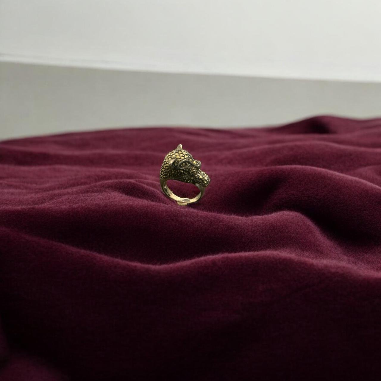 Lion Model Marker Stones Silver Polish Men’s Ring