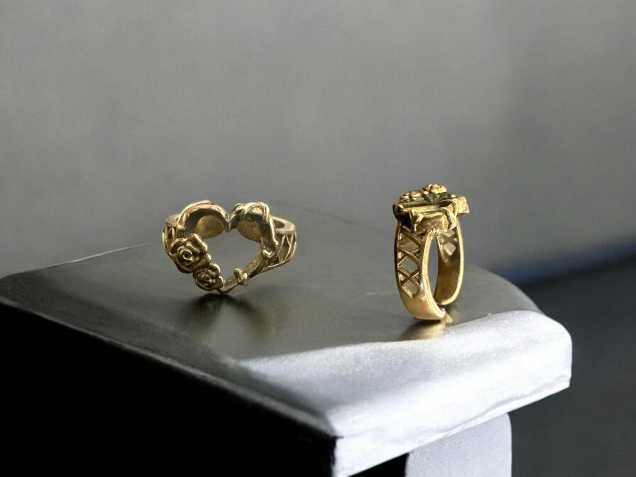 Love Shape Silver Polish Men’s Ring