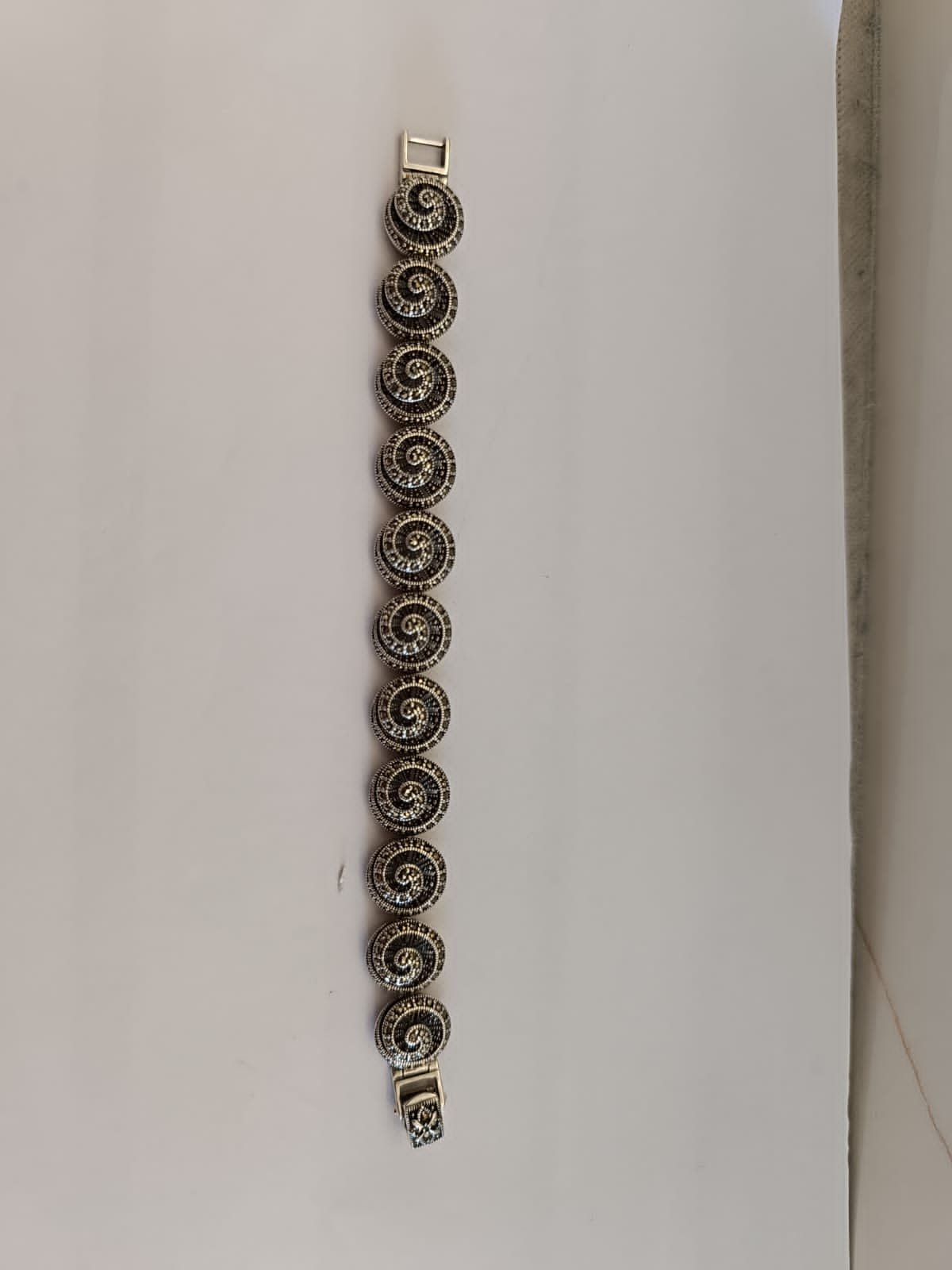 Marker stones with silver polish men's bracelet