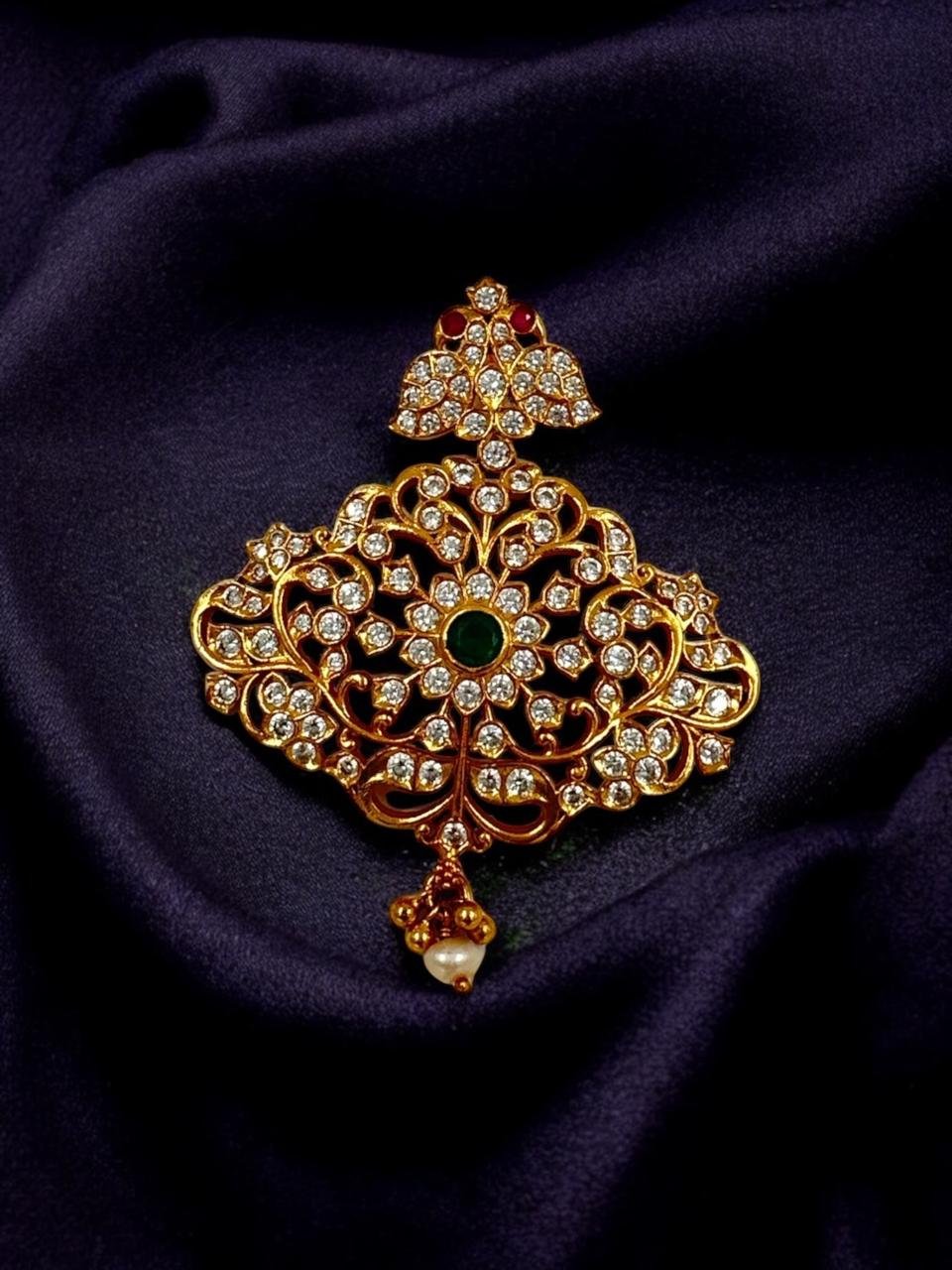 Peacock Ruby Green CZ Pendant