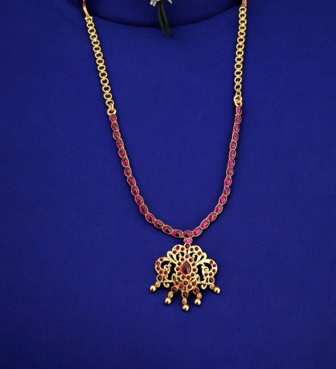 Peacock Ruby Pota Pendant Necklace