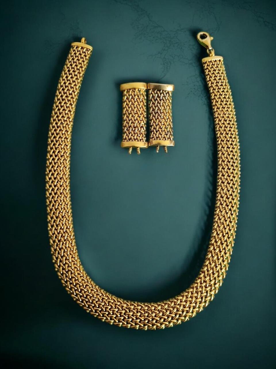 Plain Brade Chain Necklace Set