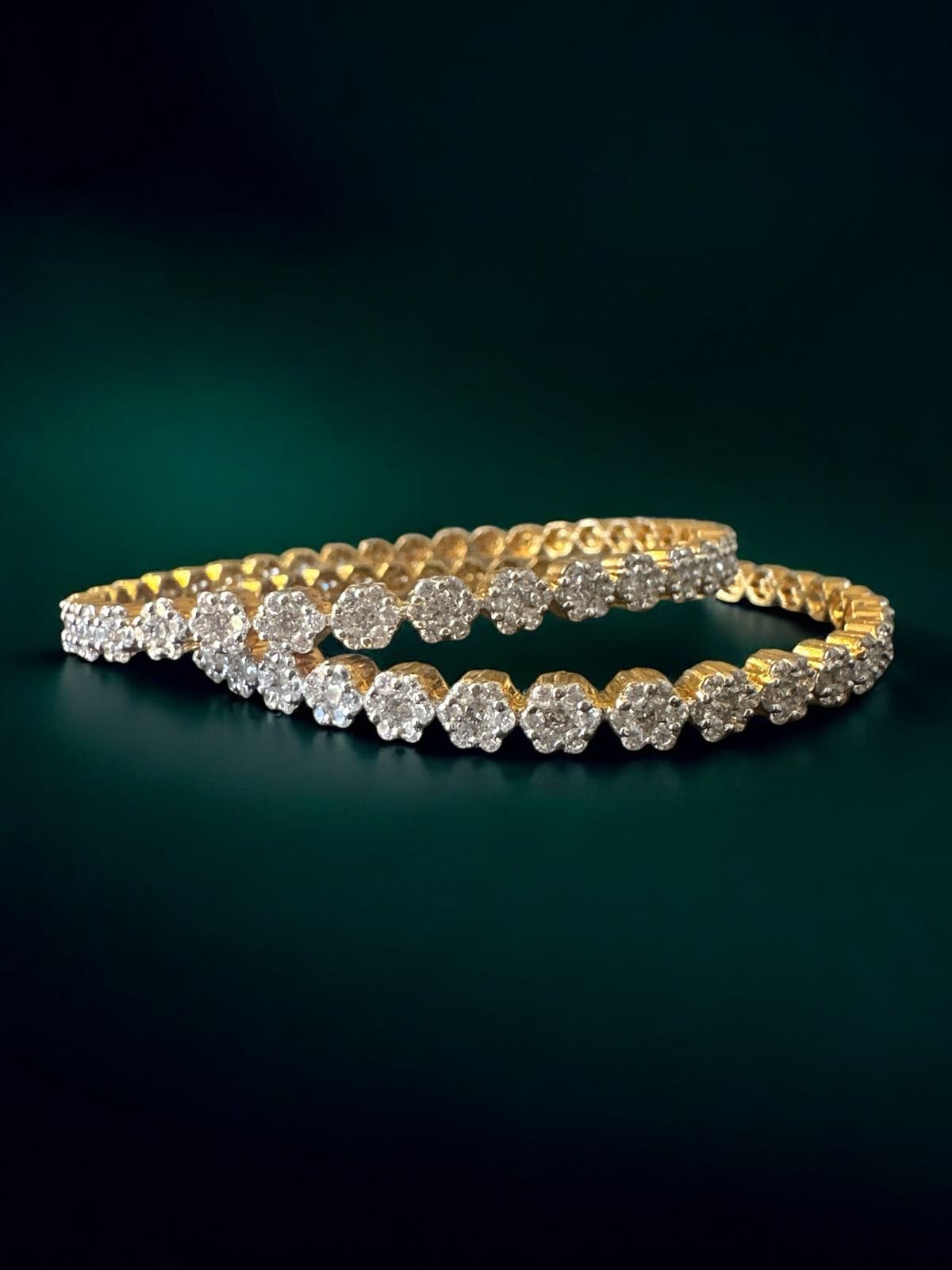 Premium cz bangle with gold polish