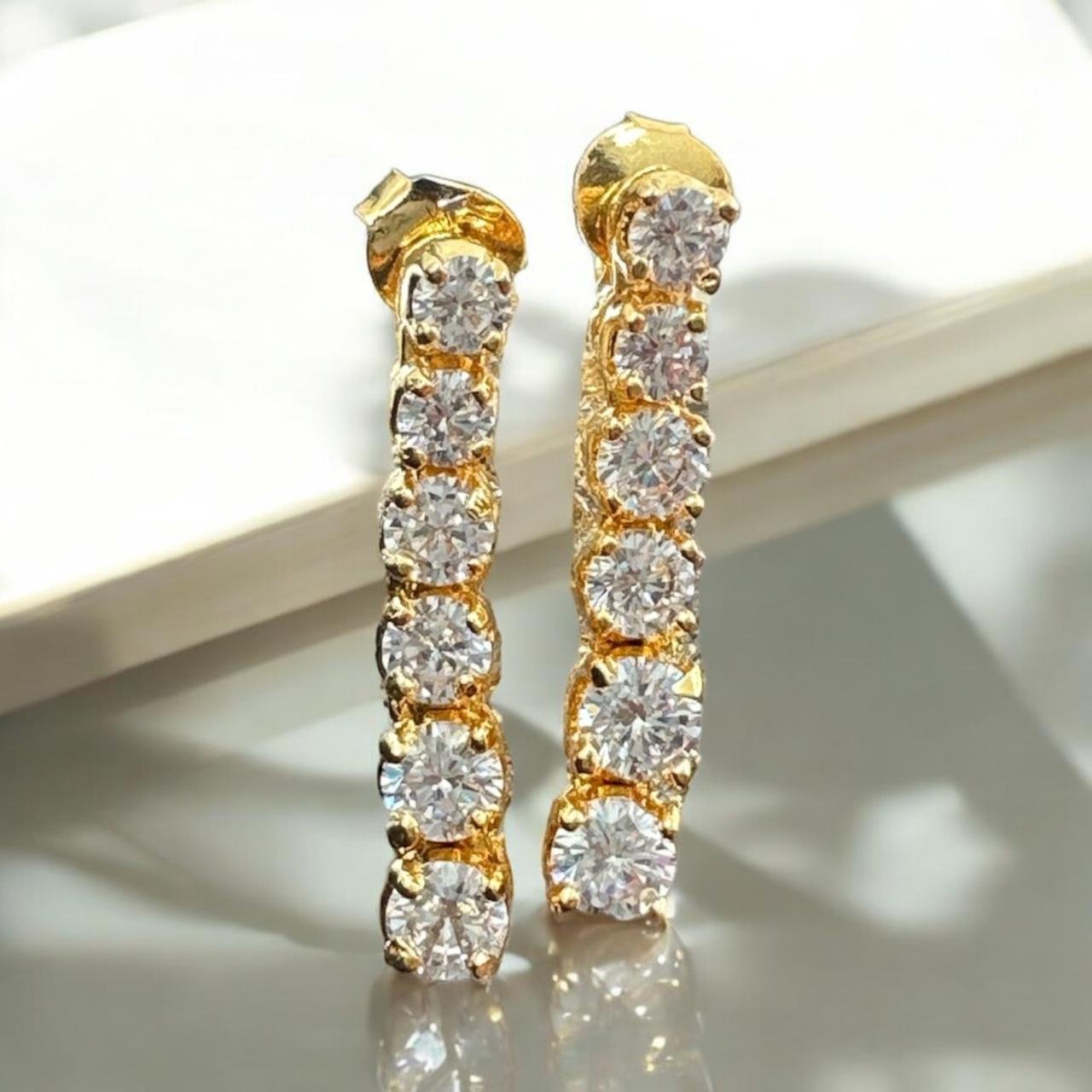 Premium CZ Gold Hanging Earrings
