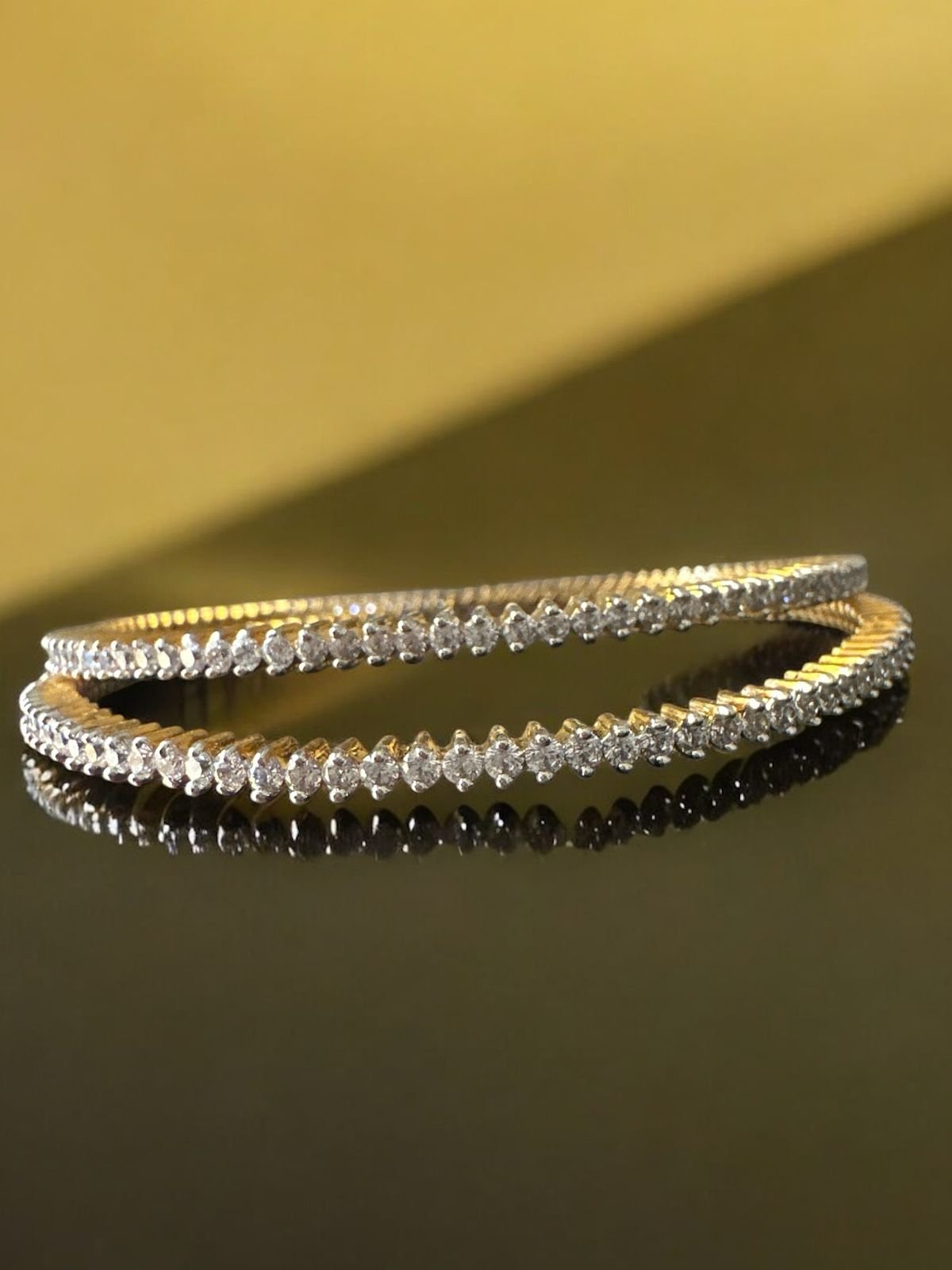 Premium CZ Gold Polish Bangle