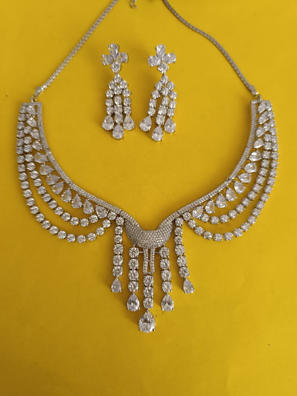 Premium CZ & Moissanite Necklace Set