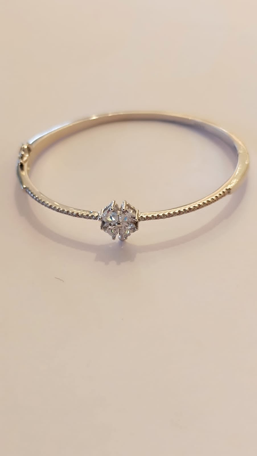 Premium cz stones with green stones with White stone with silver polish Bracelet