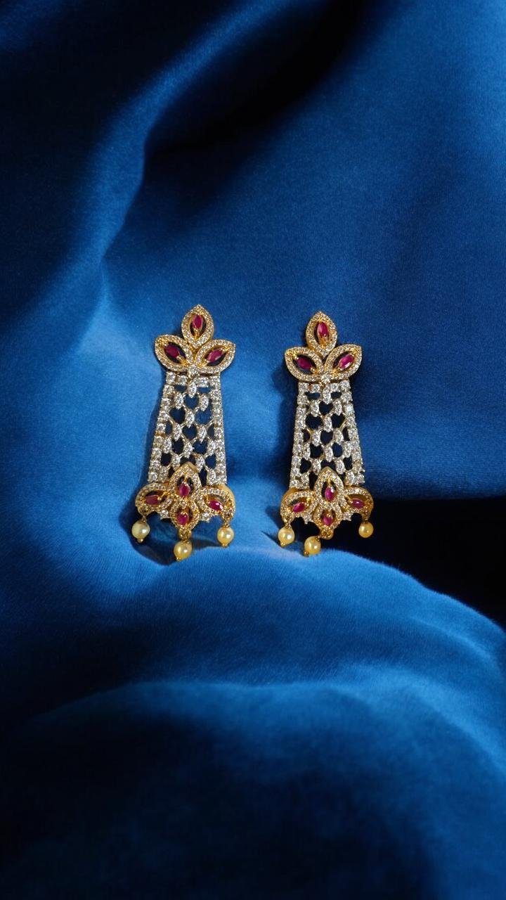 Premium Gold Polish CZ & Ruby Hangings