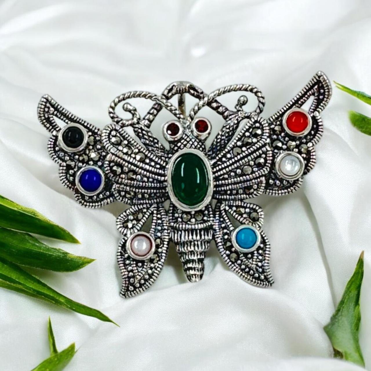 Rainbow Butterfly Saree Pin