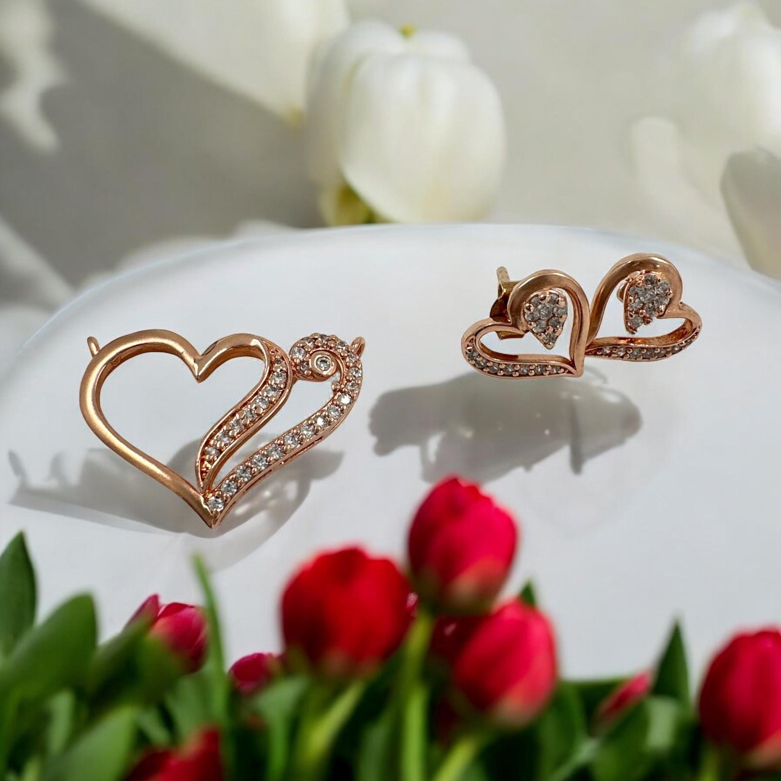 Rose gold polish and premium cz stones with pendent set