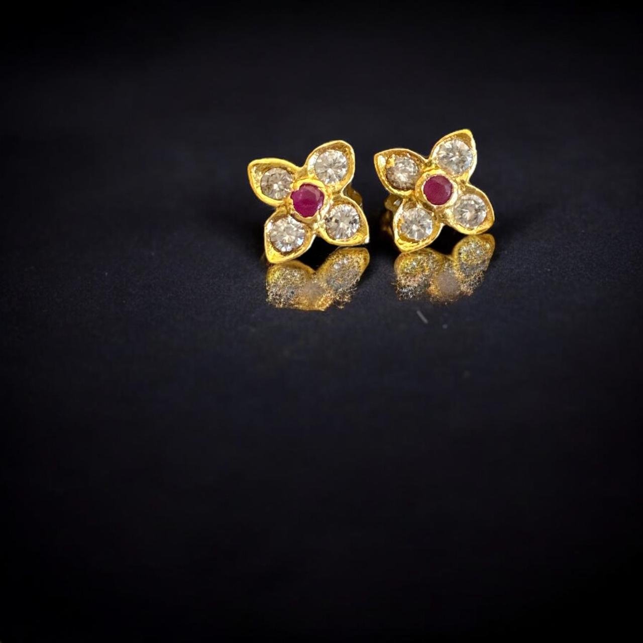 Ruby Grace CZ Gold-Polish Studs