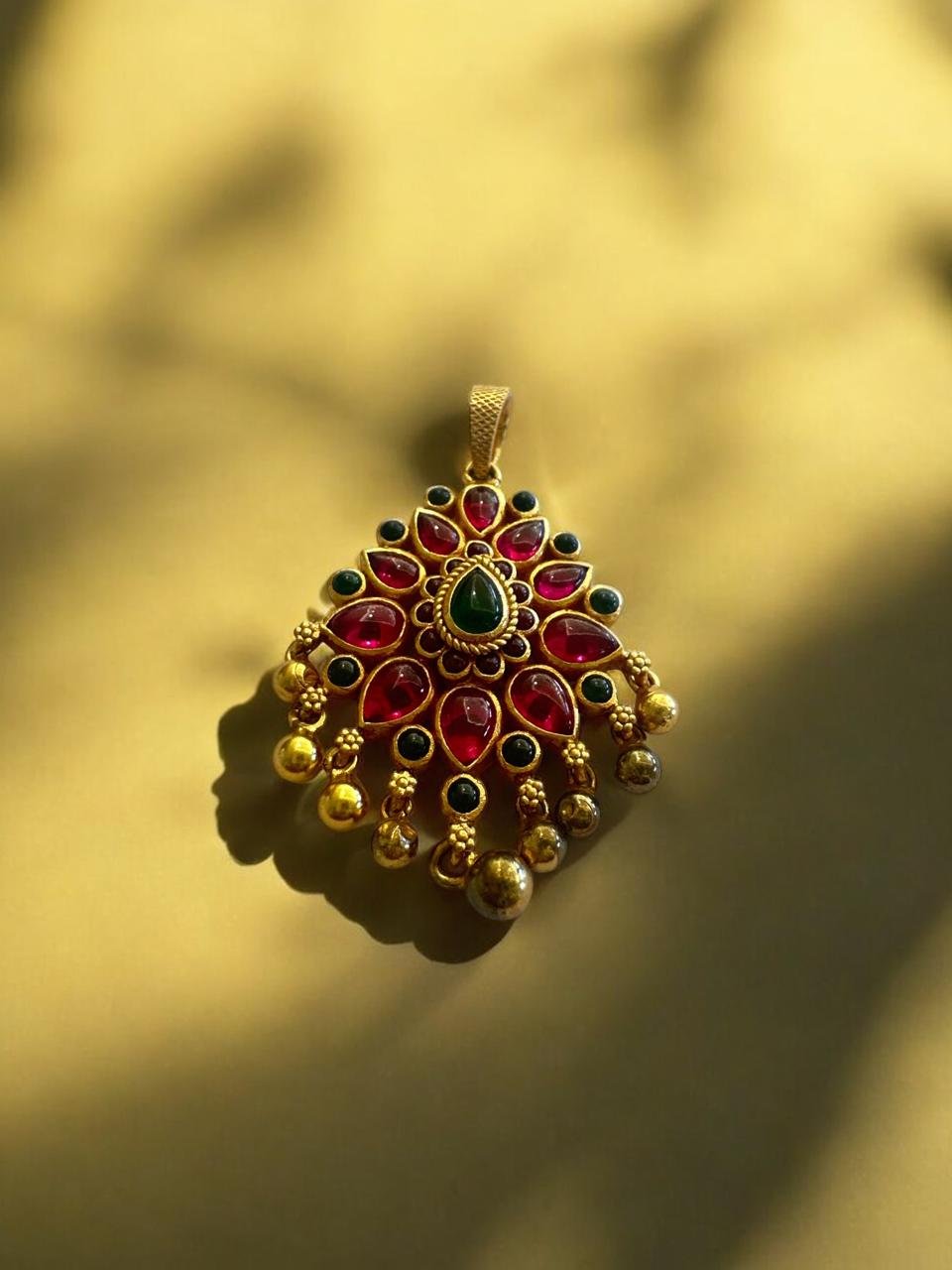 Ruby & Green Pota Stone Pendant