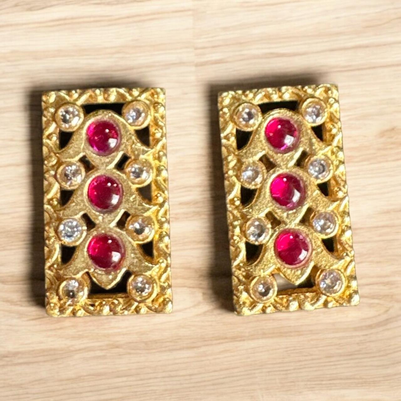Ruby with cz stone studs