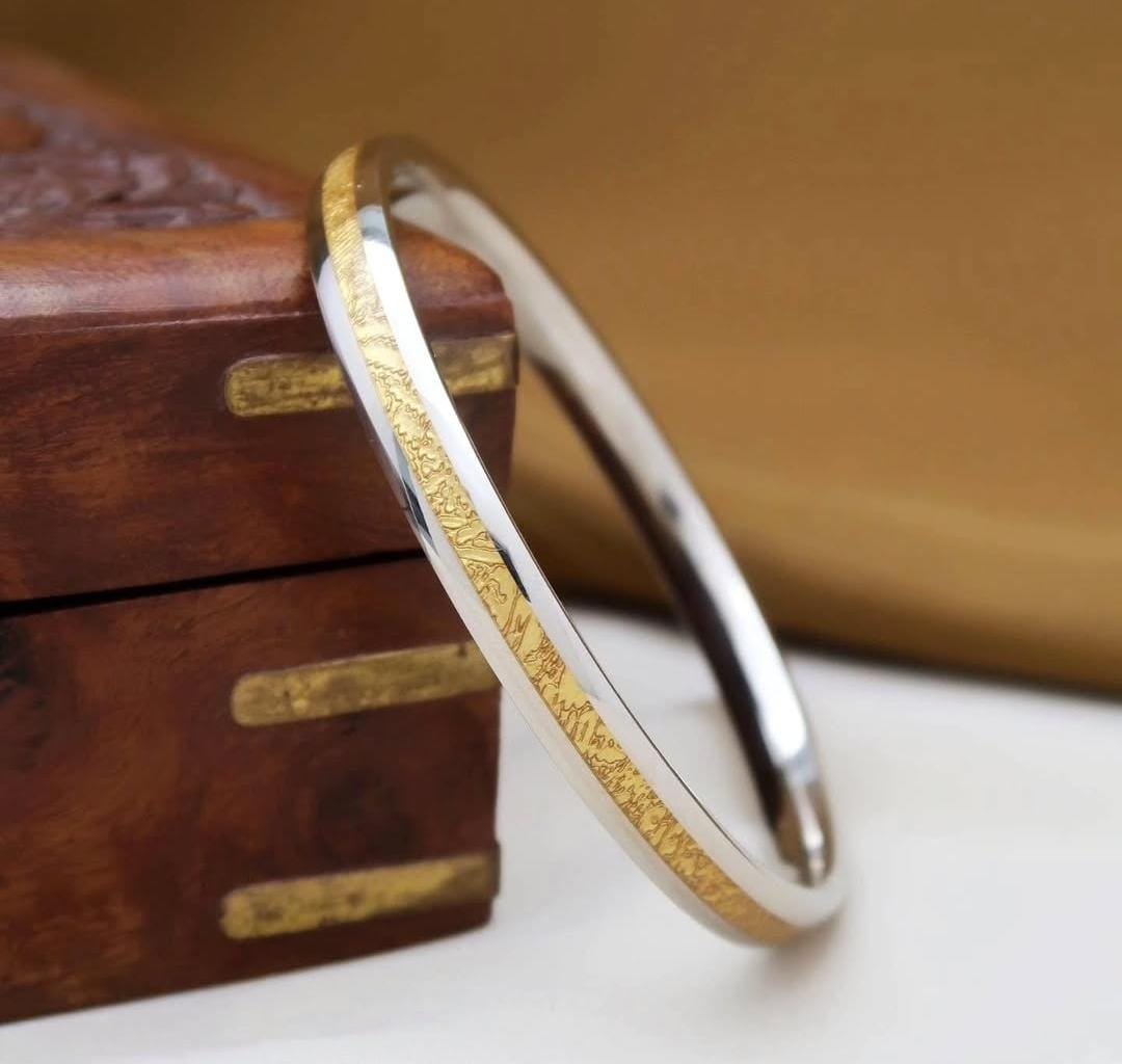 Silver & Gold Polish Men’s Kada