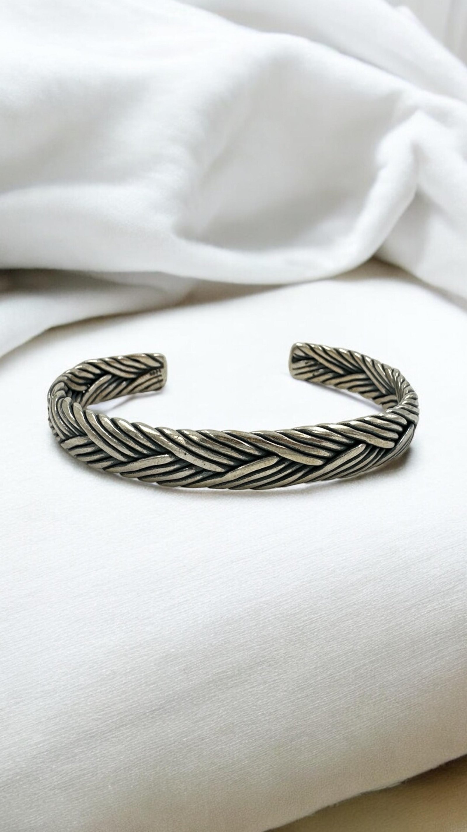 Silver Polish Braided Men’s Kada