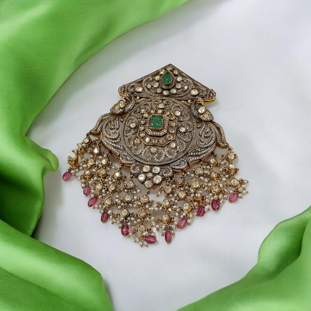 Victoria Mozanite CZ Green Pendant